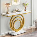 Axyaa Gold Entryway Console Table 41-Inch: Modern Narrow Long Accent Table