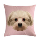 Cartoon Dog Cushion Cover by Axyaa - Linen Pet Pillow for Home Office Sofa Decor