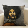 Axyaa African Lady Oil Painting Pillow Case Home Sofa Art Decoration Cover