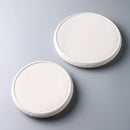 Axyaa Frosted White Texture Drum Flat Plate - Molecular Cooking Tableware
