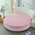 Axyaa Coral Velvet Round Bed Sheet 200-220cm Diameter, Flannel, Winter