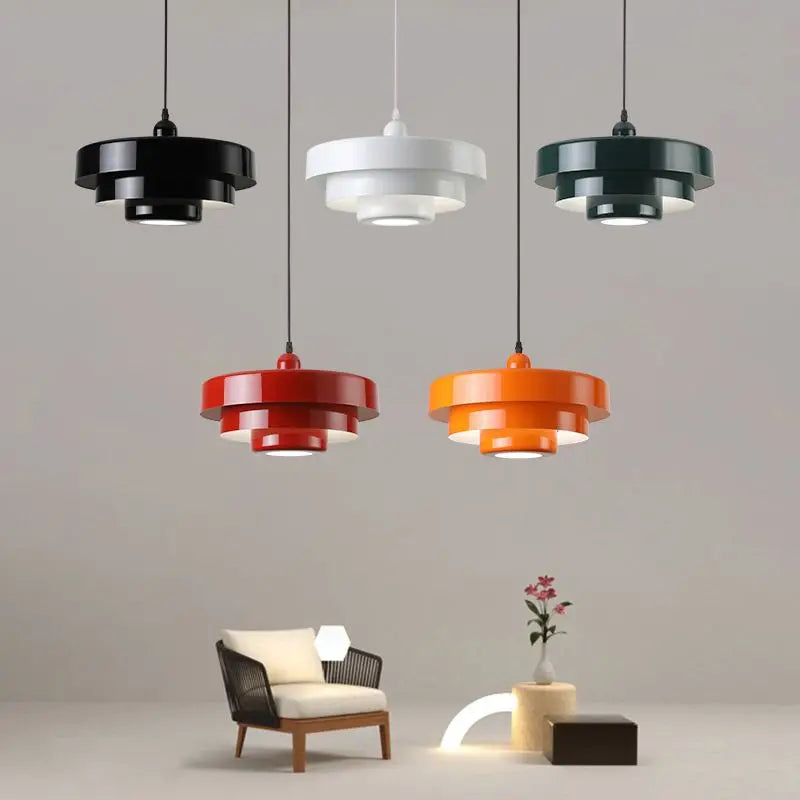 Nordic Metal Pendant Lamps Orange Dark Green White Sconces for Axyaa Living Room.