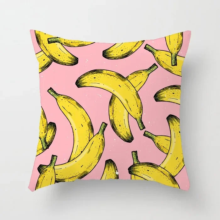 Axyaa Cartoon Watermelon Banana Print Seat Cushion Cover