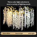 Axyaa Chrome Crystal Tree Branch Chandelier: Elegant Nordic Design with LED Lights