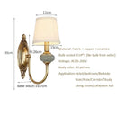 Axyaa Ceramic Copper Wall Lamp Single Head Fabric Bedroom Bedside Light