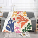 Axyaa Fauvism Plaid Fleece Blanket - Colorful, Warm, Classic Design