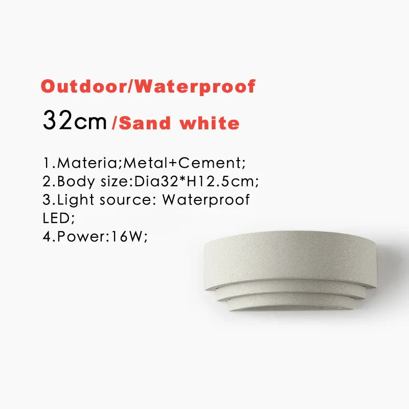 Axyaa Waterproof LED Wall Lamp Modern 110V 220V Garden Street Light Moon Background