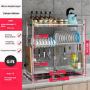 Axyaa Stainless Steel Plate Rack Holder for Over the Sink, Kitchen Tableware Organizer