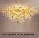 Axyaa Crystal Teardrop Chandelier: Elegant Glass Pendant Lamp for Bedroom Ceiling Lighting