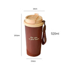 Axyaa Ceramic Thermal Coffee Tumbler with Stainless Steel Straw - Luxury Tea Thermos Bottle
