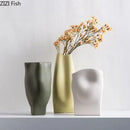 Axyaa Ceramic Vase Irregular Shape Floral Table Decor Minimalist Aesthetic Flowers Arrangement