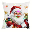 Axyaa Christmas LED Pillowcase, Santa Snowman Tree Design for Home Party Décor