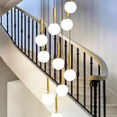 Axyaa LED Ring Stairs Pendant Light Chandelier for Living Room Dining Room Lighting