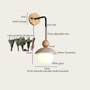 Axyaa LED Wall Sconce Lamp, Nordic Modern Design, Adjustable Yellow Travertine Light for Living Room