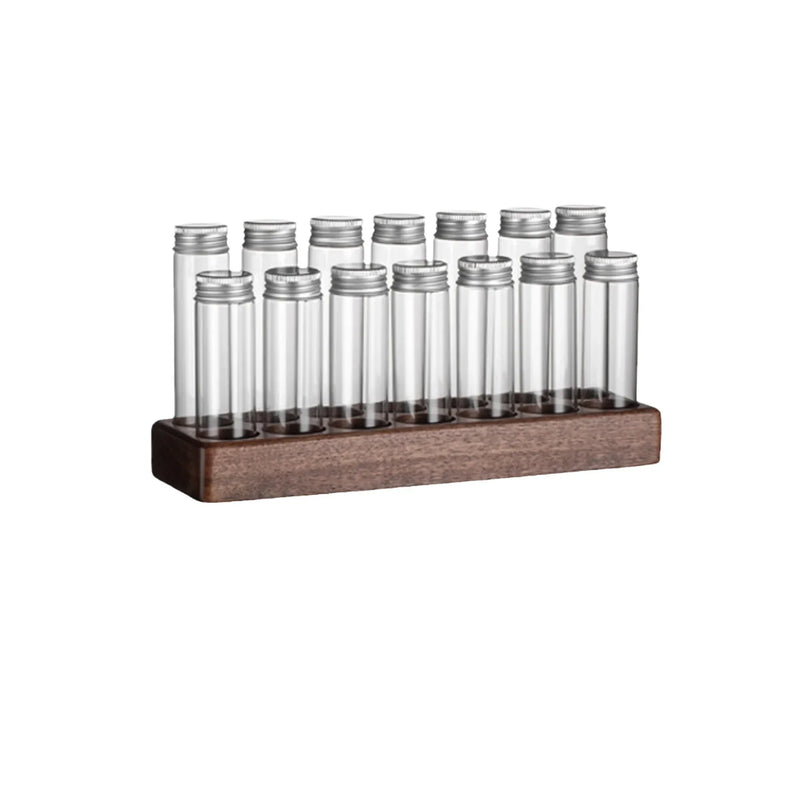 Axya Glass Coffee Bean Storage Rack with Solid Wood Base