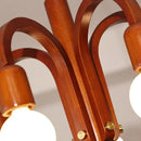 Nordic Retro Wooden Glass Chandelier for Bedroom Living Room by Axyaa