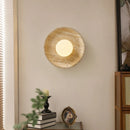 Axyaa LED Wall Lamps: Nordic Minimalism Bedroom & Living Room Light, Yellow Travertine
