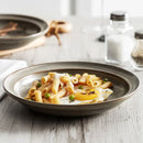 Axyaa Ceramic Shallow Plate Set - Japanese Style Straw Dish for Pasta and More