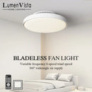Axyaa LED Bladeless Ceiling Fan Light 6-speed DC Remote Dimming Air circulation Fan