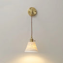 Axyaa Ceramic Copper LED Wall Lights Modern Bedside Lamp for Home Decor