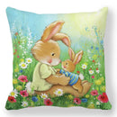 Axyaa Easter Bunny Egg Floral Print Pillowcase