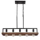 Axyaa Loft 5-Head Iron Pendant Light for Living Room and Restaurant