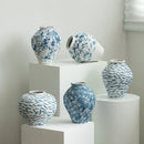 Axyaa Retro Ceramic Bottle Vase | Hand-painted Chinese-style Flower Arrangement Jar