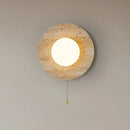 Axyaa Yellow Travertine Glass Sconce Light with Switch