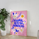 Axyaa Pink Floral Maximalist Art Poster - Modern Boho Print for Home Decor