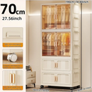 Axyaa 70cm Foldable Storage Cabinet with Wheels for Bedroom/Living Room/Study