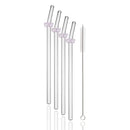Axyaa Glass Straw Set for Drinks, 5pcs High Borosilicate Cocktail Straws & Cleaning Brush