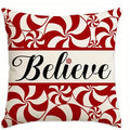 Axyaa Candy Cane Pattern Pillow Cover for Sofa, Bedroom, Car - Christmas Decor