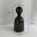 Axyaa Leopard Texture Glass Vase Modern Floral Arrangement Room Decor