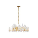 Axyaa Crystal Brass Chandelier with E14 LED Dimming for Living Room