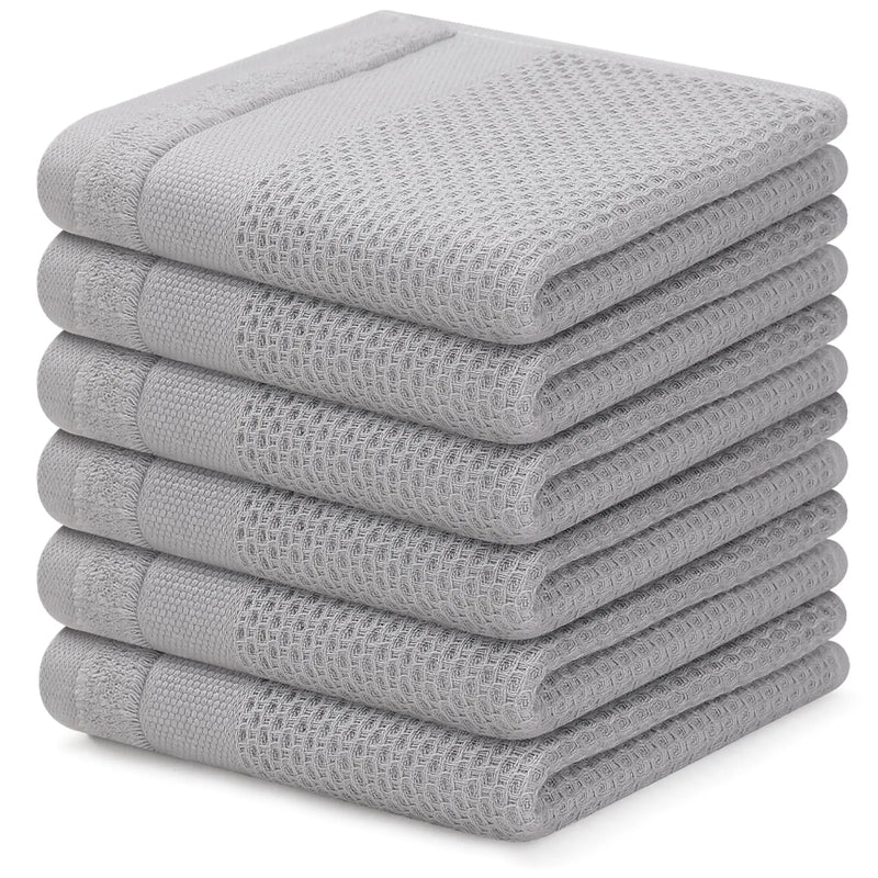 Axyaa Kitchen Cotton Towels: Absorbent Honeycomb Dish Cloths, Reusable & Washable