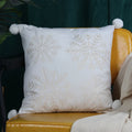 Axyaa Embroidered Snowflakes Christmas Cushion Cover