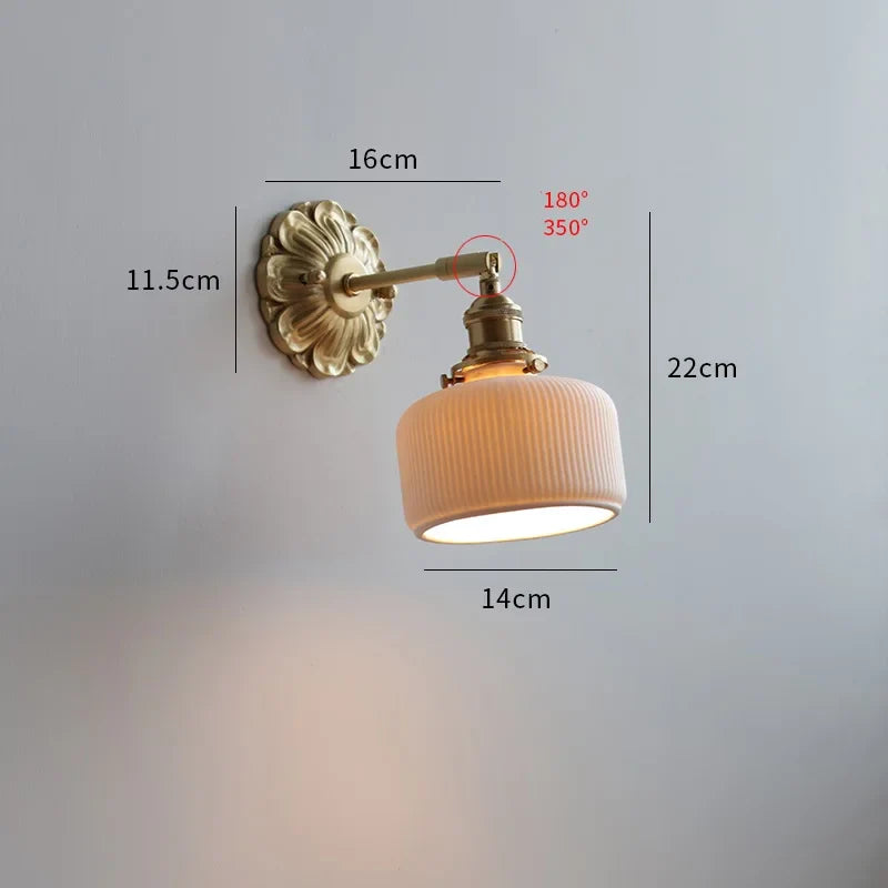Axyaa Ceramic LED Wall Lights: Modern Japan Style Sconce for Home Decor