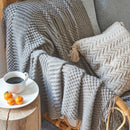 Axyaa Nordic Solid Sofa Blanket - Winter Knitted Shawl