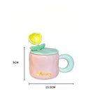 Axyaa Hand-Painted Flower Ceramic Tea Cup - Creative Gift for Her