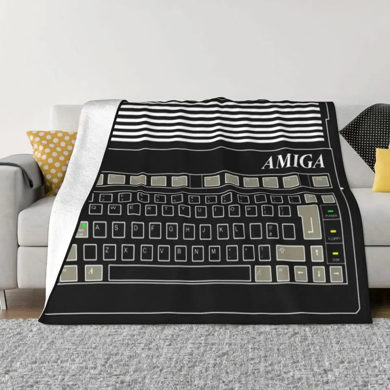 Axyaa Ultra-Soft Fleece Amiga Throw Blanket - C64 Logo - Bedroom, Car, Sofa, Quilt