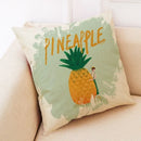 Fruit Girl Print Linen Pillowcase by Axyaa: Office Car Living Room Sofa Decor