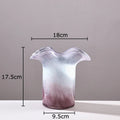 Axyaa Lotus Leaf Edge Glass Vase for Table Decoration and Floral Arrangement