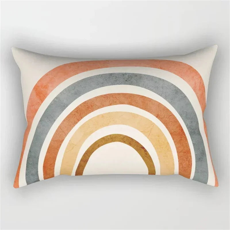 Axyaa Geometric Leaf Plant Print Pillowcase - Modern Nordic Sofa Cushion Cover