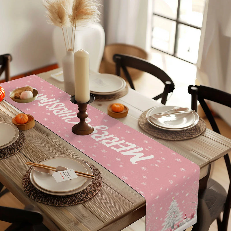Snowflake Gift Box Table Runner by Axyaa - Elegant Wedding Dining Decor
