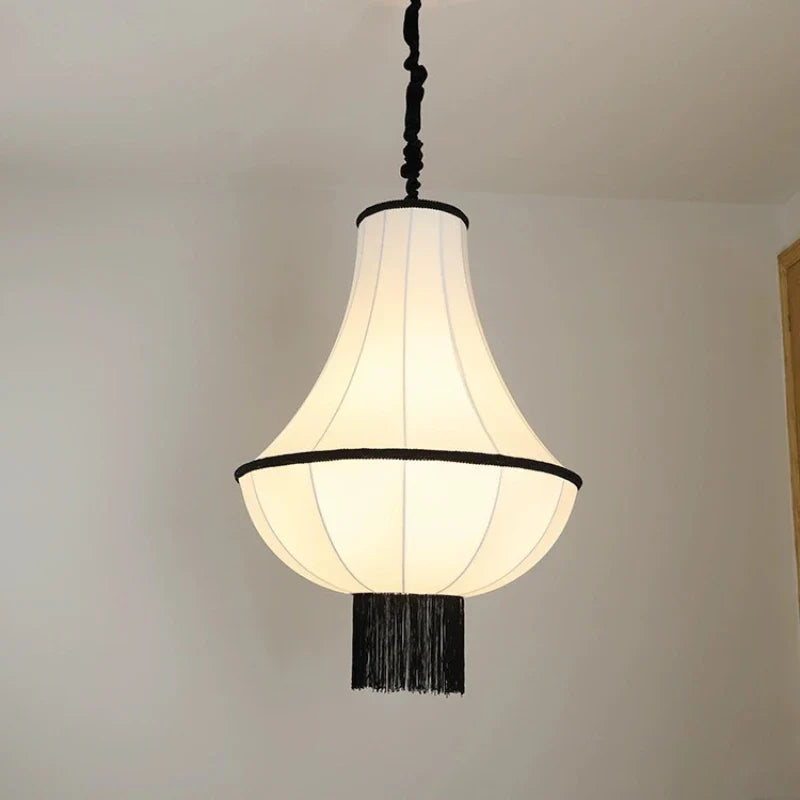 Axya Cream Style Chandelier Fabric Pendant Lamp