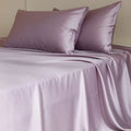 Axyaa Mulberry Silk Luxury Bed Sheet Set - 4/6pcs Bedroom Bedding King Queen Double Single