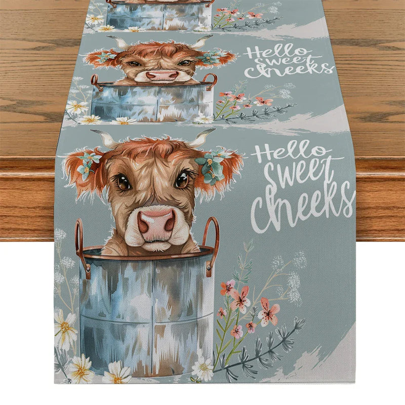 Axyaa Farmhouse Table Runner for Kitchen and Dining Decor