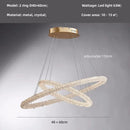 Axyaa Deluxe Crystal Pendant Chandelier - Modern Dimmable LED Lighting Fixtures