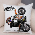 Axyaa Extreme Sports Motorcycle Pattern Cushion - Cartoon Design for Home & Car