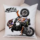 Axyaa Extreme Sports Motorcycle Pattern Cushion - Cartoon Design for Home & Car